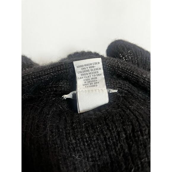 Soft Surroundings Alpaca Wool Blend Ruffle Neck Cardigan Black Sz S Boho Artsy - Picture 8 of 9